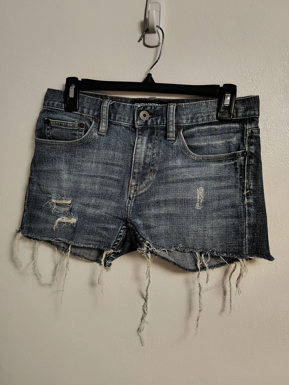 Polo Ralph Lauren Sports Mini Shorts Frayed Distress Vintage Size 28